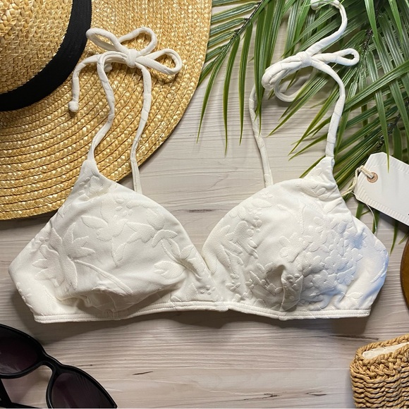 Billabong Fade To White Crystal Tides Tali Triangle Bralette Bikini Top - Picture 3 of 12